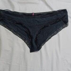 PINK Victoria's Secret Black Panties with Pink Logo
